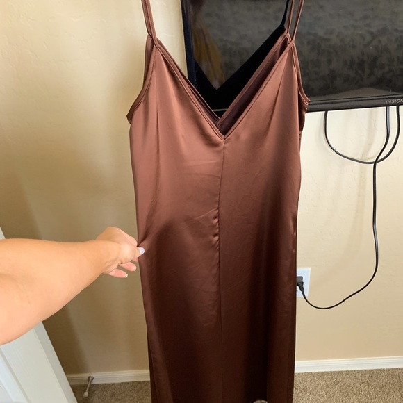 H&M Dresses & Skirts - H&M Satin Brown Dress